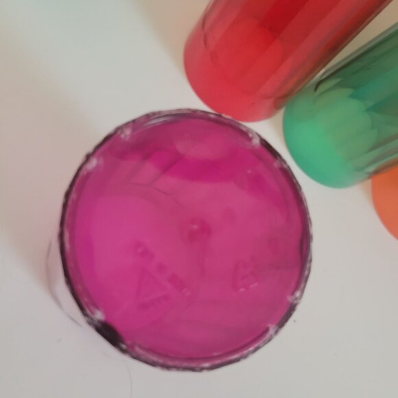 Set Of 6 Colorful Arrow Translucent Plastic Drinking Glasses - Picture 5 of 8